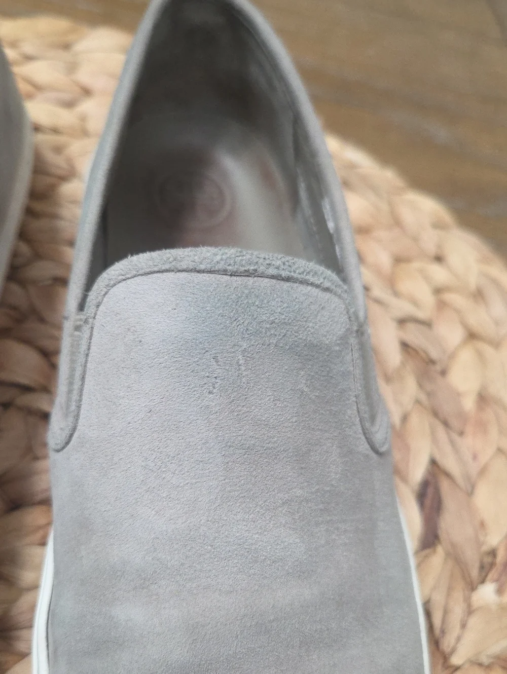 Tory Burch French Gray Kid Suede Jesse Slip On Sneakers Size 6M